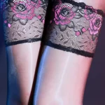 sexy-stockings-lace-rose-sheer-stockings-8 Black lace rose sheer stockings for women sexy lingerie hosiery