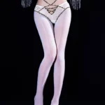 sexy-stockings-low-waist-pantyhose-4 Low-rise pantyhose for women with leopard print waist strap and adjustable tie belt sexy sheer hosiery