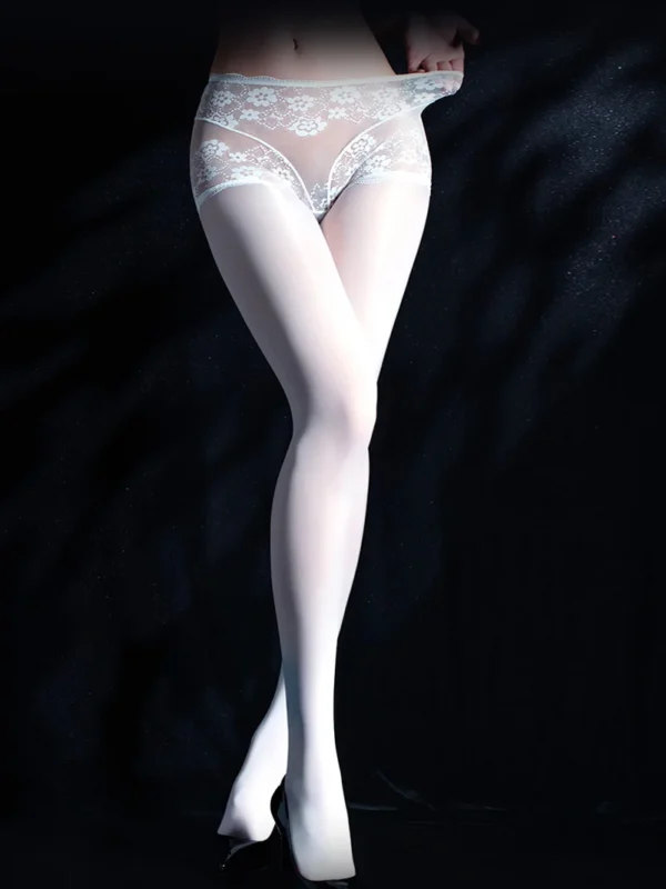 sexy-stockings-perspective-lace-pantyhose-7 women's sexy sheer lace pantyhose with see-through lace at waist and hips hosiery lingerie
