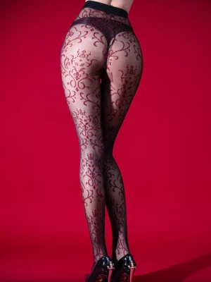 Vintage vine pantyhose for women elegant retro floral branch pattern sheer stockings with intricate vine embroidery
