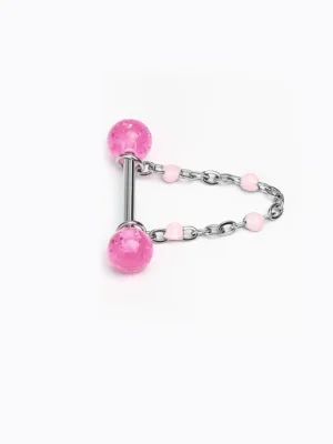 resin dangling chain tongue stud piercing