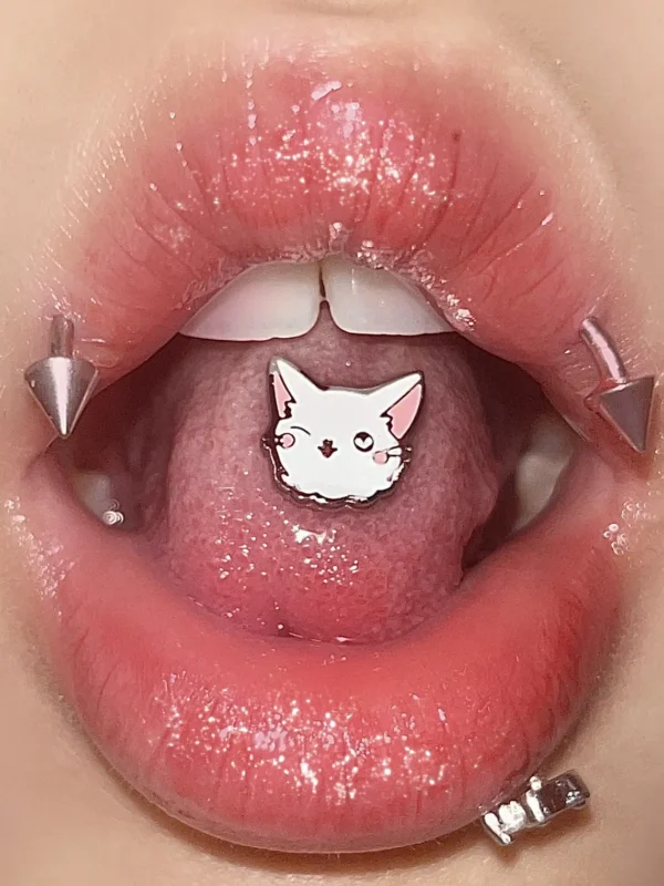 body-jeweller-cat-tongue-stud-1 Cute white cat tongue stud piercing
