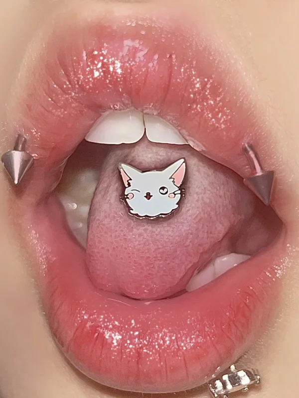 body-jeweller-cat-tongue-stud-2 Cute white cat tongue stud piercing