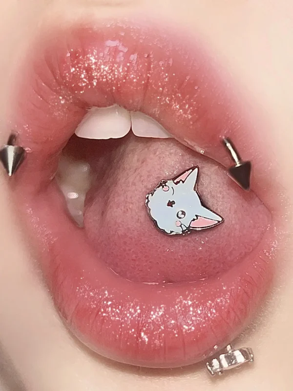 body-jeweller-cat-tongue-stud-3 Cute white cat tongue stud piercing