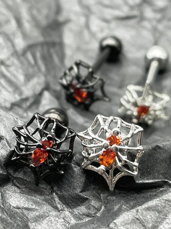 body-jeweller-cobweb-tongue-stud-6 Gothic cobweb design tongue studs - Bubbleoo body jewelry