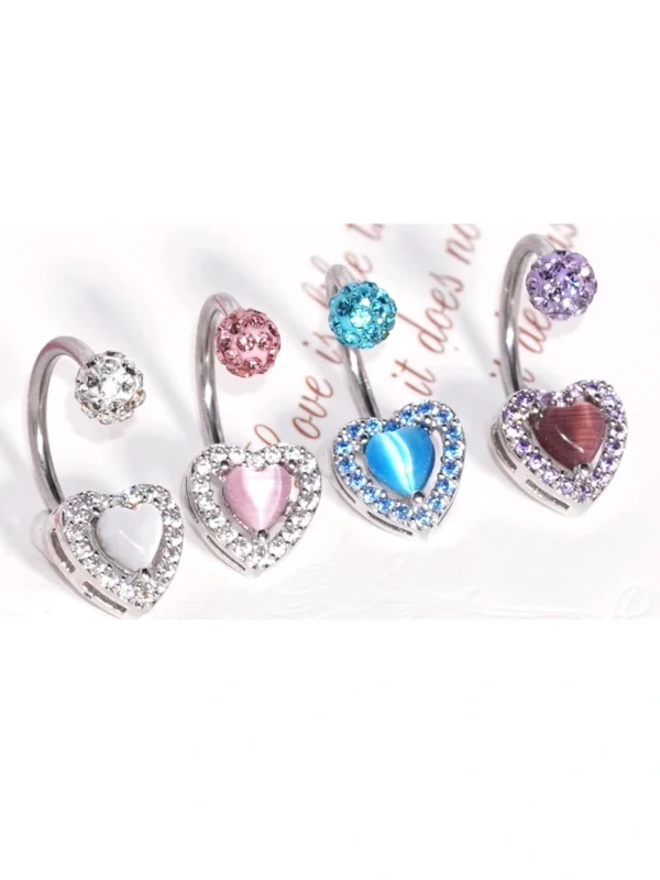 body-jeweller-heart-lip-piercing-rings-5 Bubbleoo cute heart lip piercing rings with gems