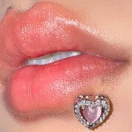 body-jeweller-heart-lip-piercing-stud-2 Sparkling diamond heart lip stud piercing | Bubbleoo