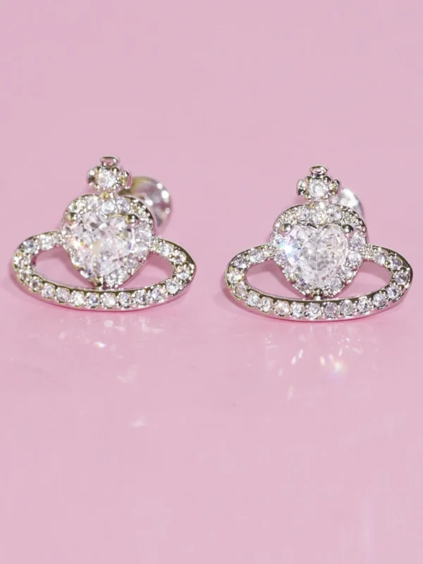 body-jeweller-planet-piercing-stud-2 Silver sparkling diamond planet ring design piercing stud