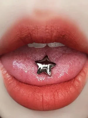 body-jeweller-star-tongue-stud-1 Silver star tongue stud piercing | Bubbleoo