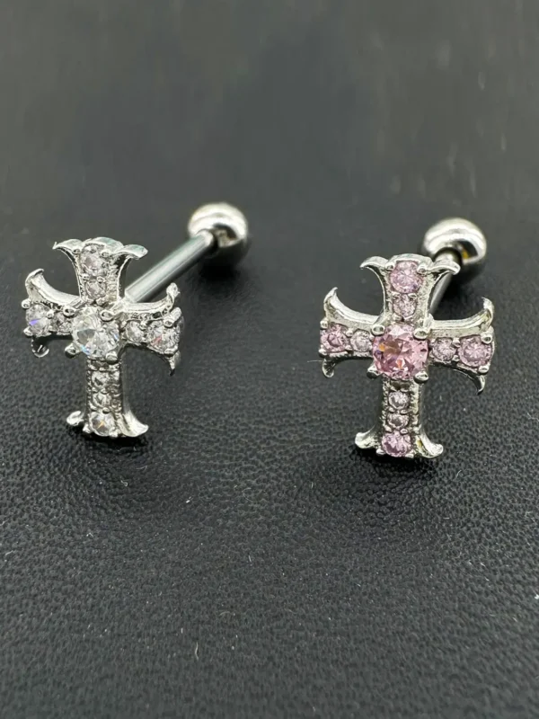 body-jewellery-cross-tongue-stud-4 Body Jewellery Cross Tongue Stud L118
