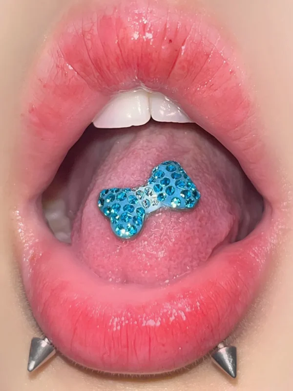 body-jewellery-shiny-bone-tongue-stud-1 Body Jewellery Shiny Bow Tongue Stud L117