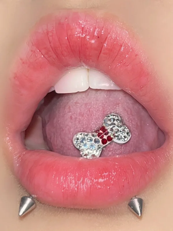 body-jewellery-shiny-bone-tongue-stud-3 Body Jewellery Shiny Bow Tongue Stud L117