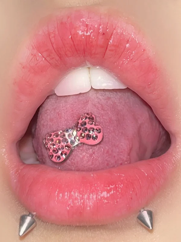 body-jewellery-shiny-bone-tongue-stud-4 Body Jewellery Shiny Bow Tongue Stud L117