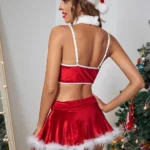 christmas-lingerie-front-heart-set-3 Fur trim heart Christmas outfit skirt set