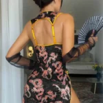 exotic-lingerie-black-cheongsam-dress-2 Exotic qipao lingerie with high cut and cutout